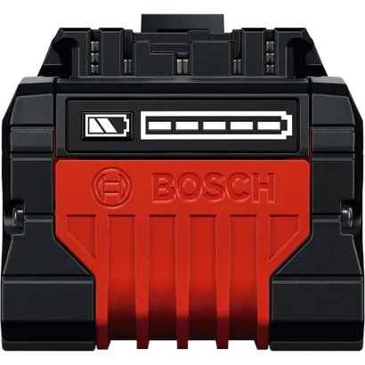 Vista frontal del producto: batería Bosch EXBA18V-60 EXPERT de 18 V y 6 Ah de alta potencia.