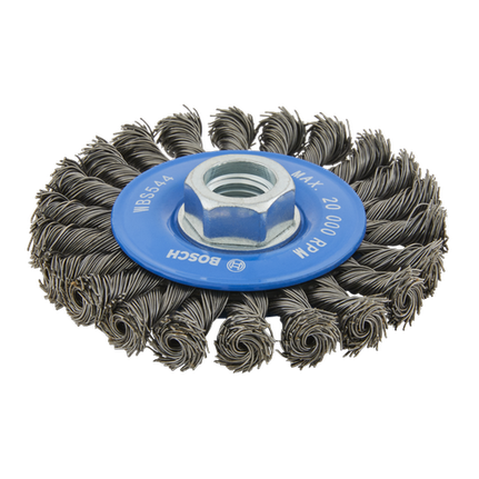 Cepillo circular de alambre trenzado tipo cable de 4"