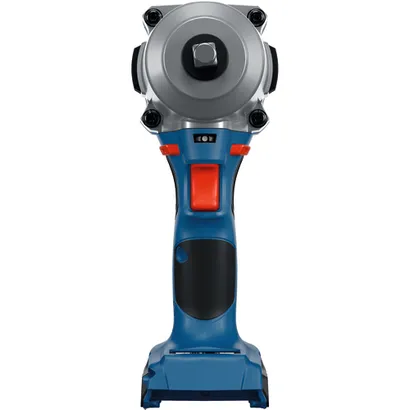 La llave de impacto Bosch GDS18V-780 de 18 V sin escobillas, de torque medio, sin batería, mostrada en vista frontal sobre fondo blanco.