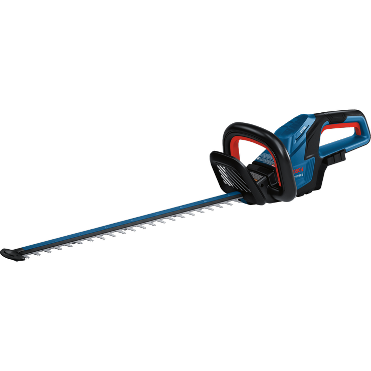 Podadora de setos Bosch GHE18V-60-2 18V de 24" sin batería sobre un fondo blanco.