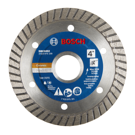 Hoja de diamante con borde delgado turbo premium para cortes parejos de 4''