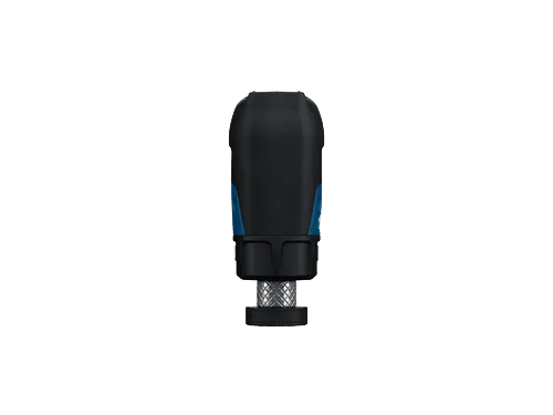La lijadora automotriz inalámbrica Bosch GEX12V-32 de 12 V en una vista frontal sobre un fondo blanco.