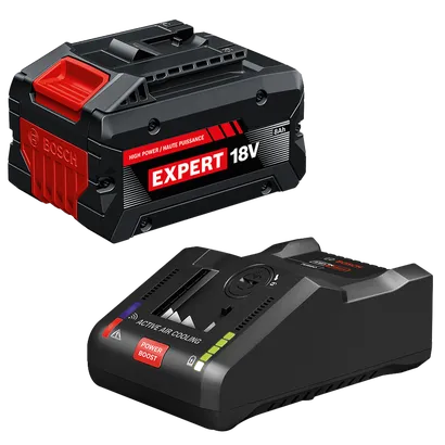 Bosch GXS18V-27N18X 18V Starter Kit with (1) Expert 18V 8 Ah High Power Battery and (1) 18V 16 Amp Battery Turbo Charger.