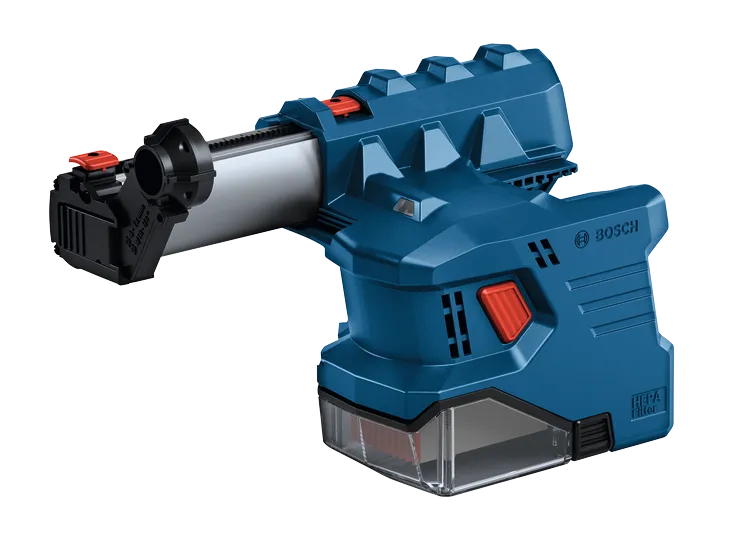 Product Image Dynamic of Bosch GDE18V-12N SDS-plus® 1/2 In. Dust Collection Attachment on a white background.