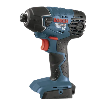 Imagen dinámica sobre un fondo blanco del atornillador de impacto hexagonal Bosch 25618B de 18 V y 1/4" (herramienta básica).