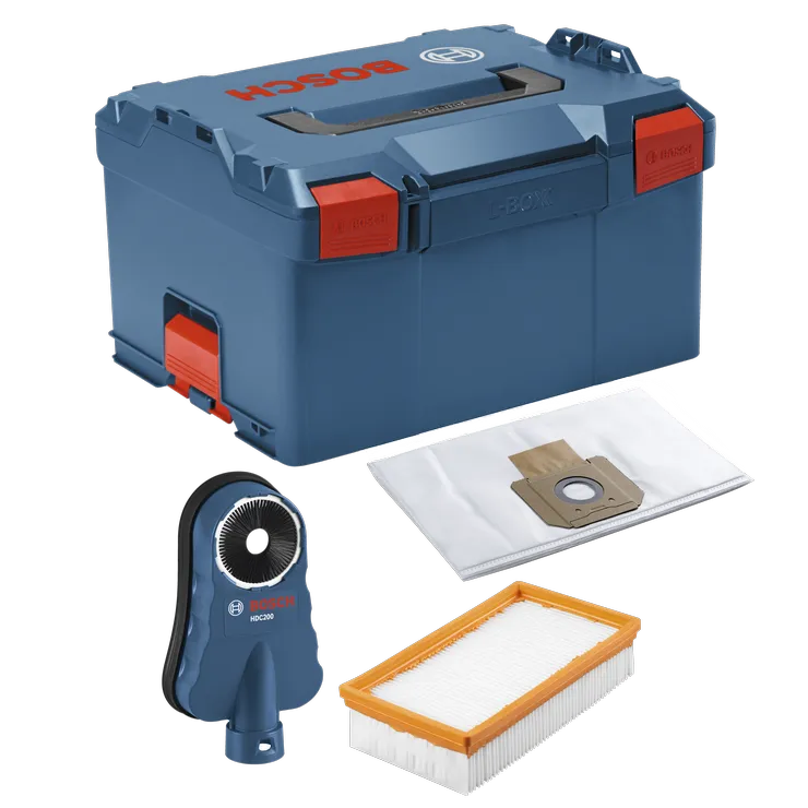 Product Image Dynamic Bosch GXA3-01L 9-Gallon PRO+GUARD™ Drilling Kit on a white background.