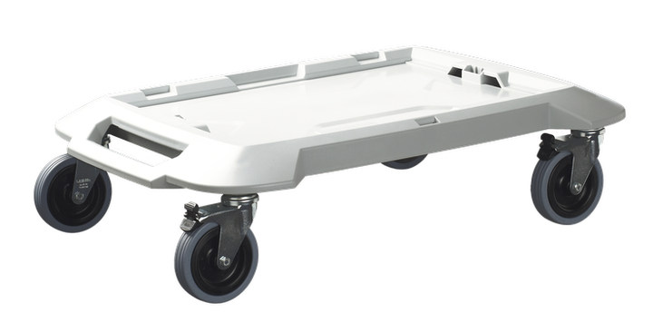 Imagen dinámica sobre un fondo blanco del carrito de transporte L-DOLLY para uso rudo.