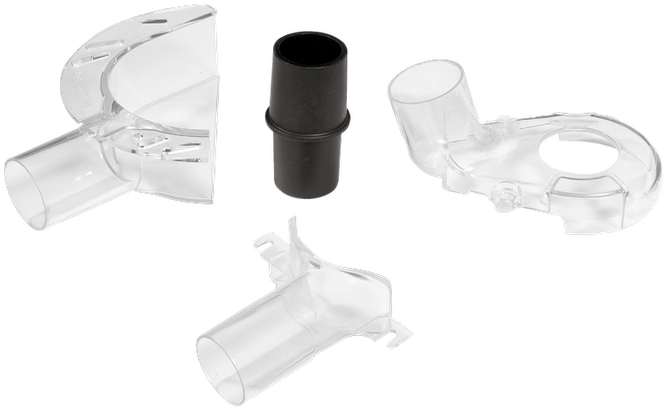 Product Image Dynamic of Bosch RA1173AT 3-Hood Dust Extraction Kit on a white background.