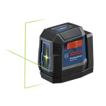 Product Image Dynamic of Bosch GLL50-20G Green-Beam Self-Leveling Cross-Line Laser on a white background.