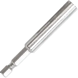 Product Image Dynamic of Bosch 3603008500 3" Bit Tip Holder with 1/4" Hex Shank on a white background.