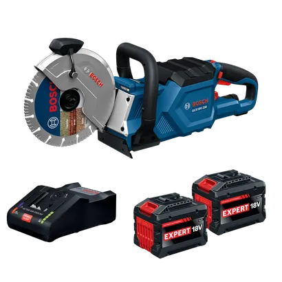 Product Image Dynamic of Bosch GCS18V-230N215X 18V Brushless 9 In. Cutoff Saw Kit with 2 EXPERT 15Ah Batteries.