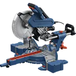 Product Image Dynamic of Bosch GCM340-305D 12 In. Dual-Bevel Slide Miter Saw on a white background.