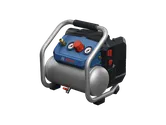 Product Image Dynamic of Bosch GKO18V-51N 18V Compact Air Compressor on a white background.