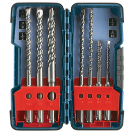 Juego de brocas Bosch con puntas de 5/16, 3/8, 1/2, 1/4 y 3/16 pulgadas.