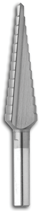 Broca escalonada de acero rápido, de 1/8" a 1/2"