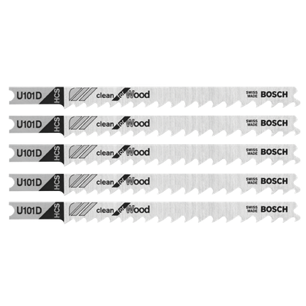 Hojas para sierra caladora con espiga en U, prolijidad en madera, 3 piezas, 4", 6 dientes por pulgada