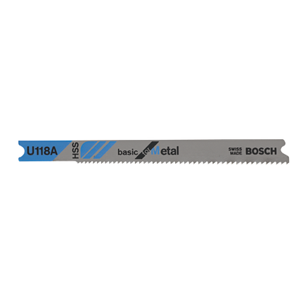 Hojas para sierra caladora con espiga en U, básicas para metal, 5 piezas, 3-1/8", dentado progresivo de 17-24 dientes por pulgada