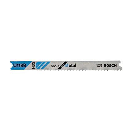 Hojas para sierra caladora con espiga en U, básicas para metal, 5 piezas, 3-1/8", 11-14 dientes por pulgada progresivos