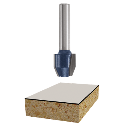Broca para acabados biselados/cortes al ras de 2 ranuras, punta de carburo, 23° x 1/2"