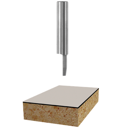 Broca de carburo sólido de 1 ranura para acabados biselados/al ras, 10° x 3/8"