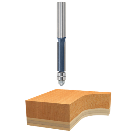 Broca con punta de carburo para acabados, estriado triple y plantilla, 1/2" x 1-1/2"