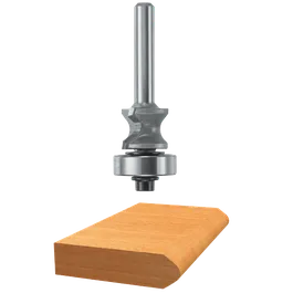 Fresa Bosch con visualización de corte en madera.