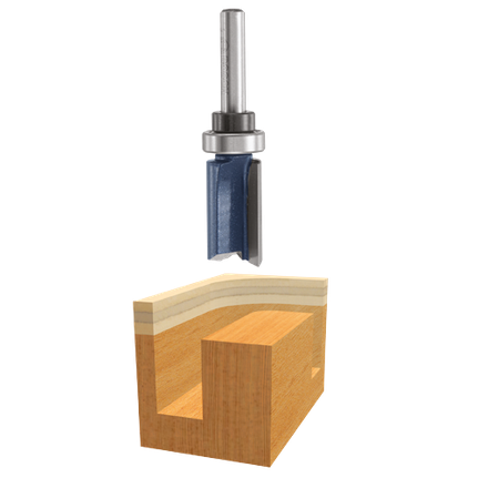 Broca con punta de carburo montada arriba del cojinete, para acabados rectos, 2 ranuras, 1/2" x 1-1/4"