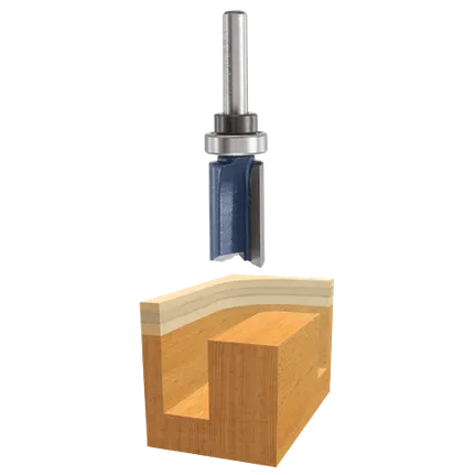 Broca con punta de carburo montada arriba del cojinete, para acabados rectos, 2 ranuras, 5/8" x 1"