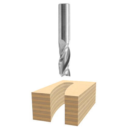Broca en espiral de corte ascendente, 3 ranuras, carburo sólido, 1/2" x 1-1/4"