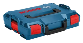 Caja L-BOXX azul y roja de Bosch con 'BOSCH' y el logotipo de Bosch visibles.