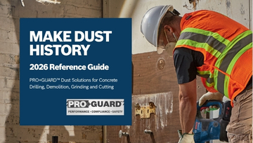 A man in a hard hat and orange safety vest uses a Bosch Professional power tool to cut into a wall.